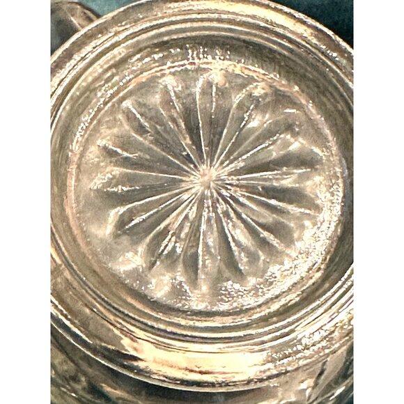 Vintage Anchor Hocking Pint Pitcher 5.25"H Clear Glass Star of David - Picture 4 of 4